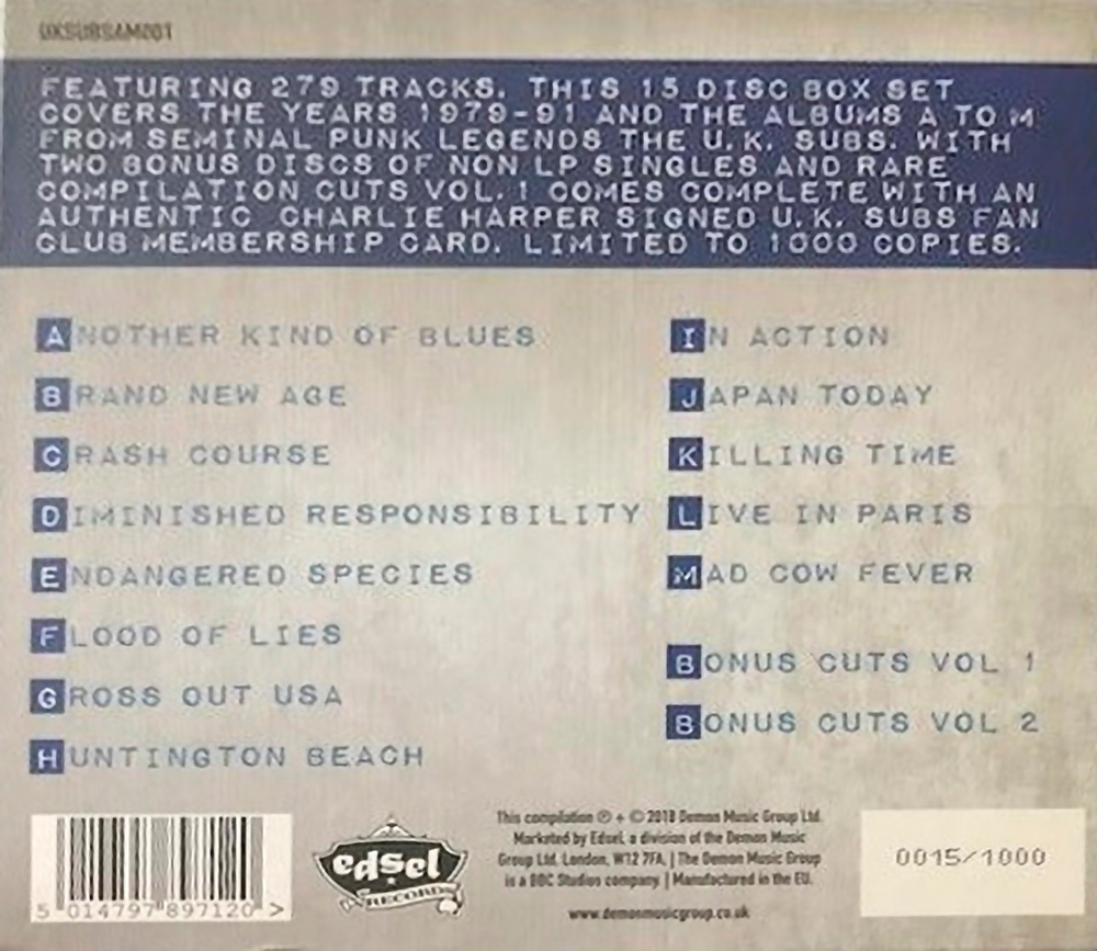 U.K. Subs / The Albums A-M Volume 1 (Deluxe Edition)(15CD)