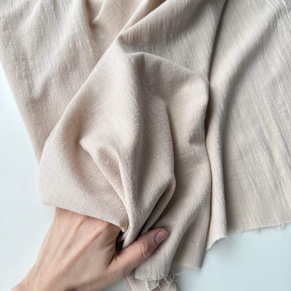 Полулен с крэш эффектом Бежевый