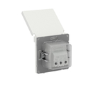 Розетка силовая, 2P+E, с з/ш, с крышкой, IP44, KANT, белый песок