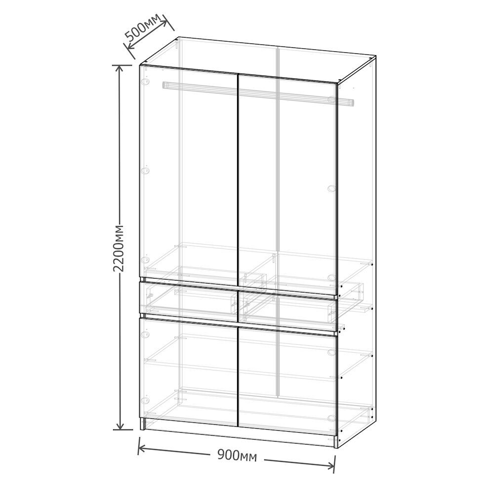 Луксор Шкаф 2-х ств.