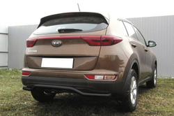 Защита заднего бампера Kia Sportage (2016-2021) d57 волна черная