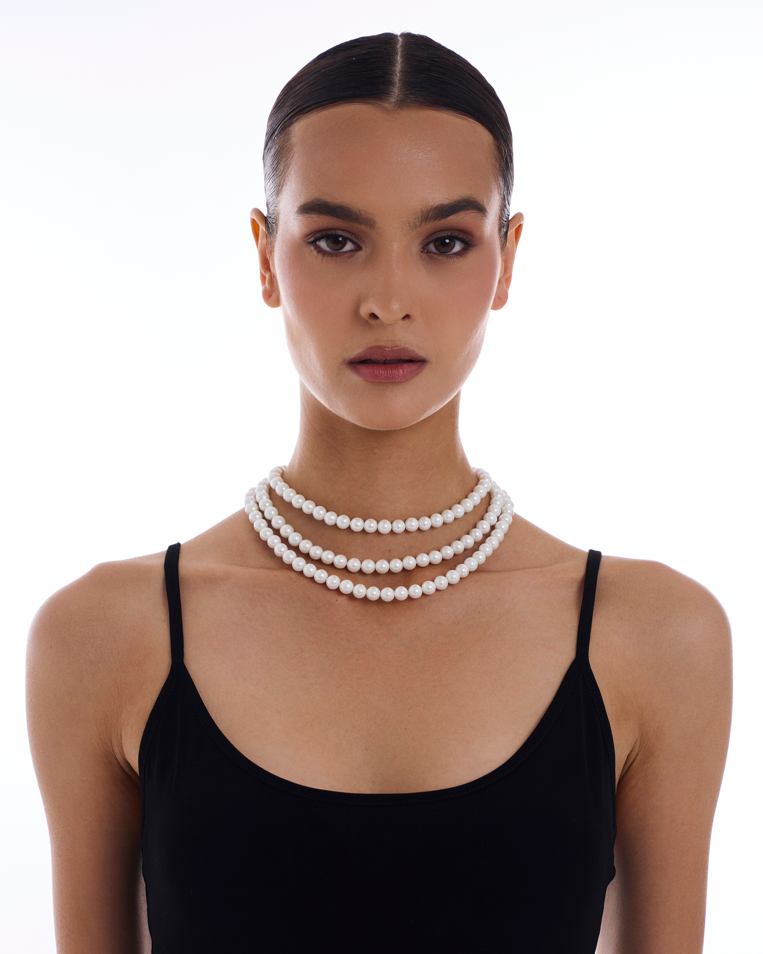 Колье Trois (труа) колье тройной жемчуг