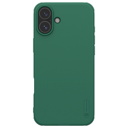 Усиленный чехол зеленого цвета (Dark Green) от Nillkin для iPhone 16, серия Super Frosted Shield Pro