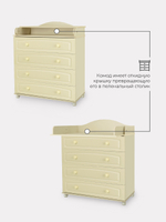 Комод "Ричард" 4 ящ. (арт.64) МДФ 800/4 (слоновая кость)