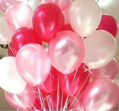 Шары с гелием под потолок perl White & perl Pink & metal Pink 21 шар