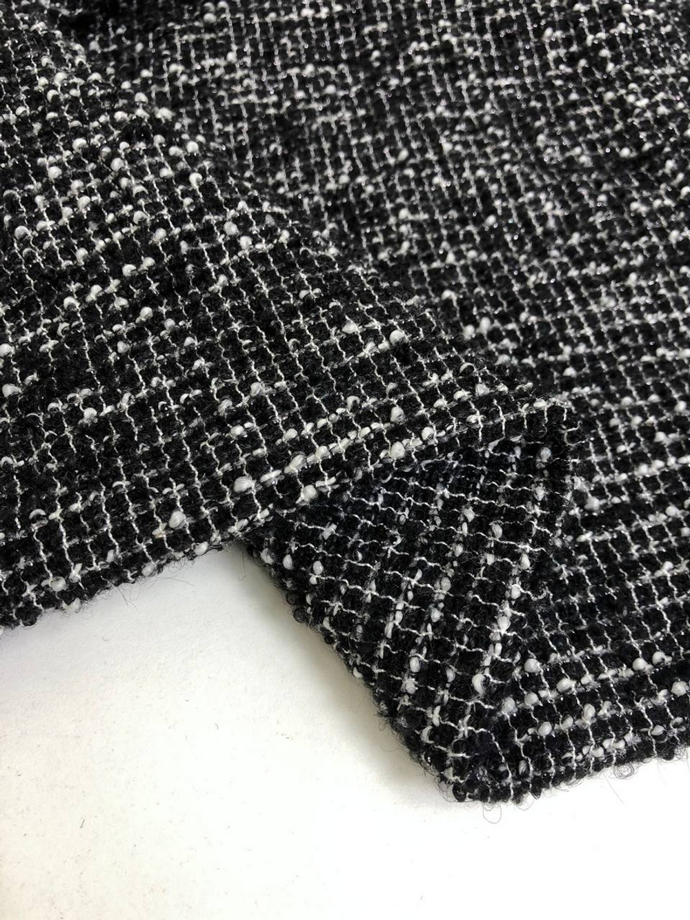 Костюмная шерсть, черный/белый/люрекс AV#066