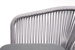 "Малага" обеденная группа на 6 персон со стульями "Марсель", каркас белый, роуп светло-серый