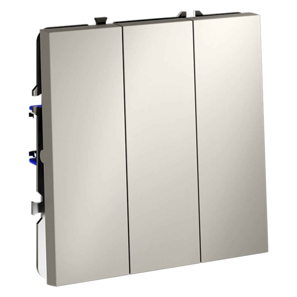 Выключатель встраиваемый VOLTUM S70 трехклавишный 10А, (кашемир)