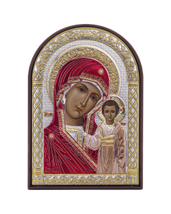 Казанская БМ, икона арочная, пластик коричневый, эмаль 80х115