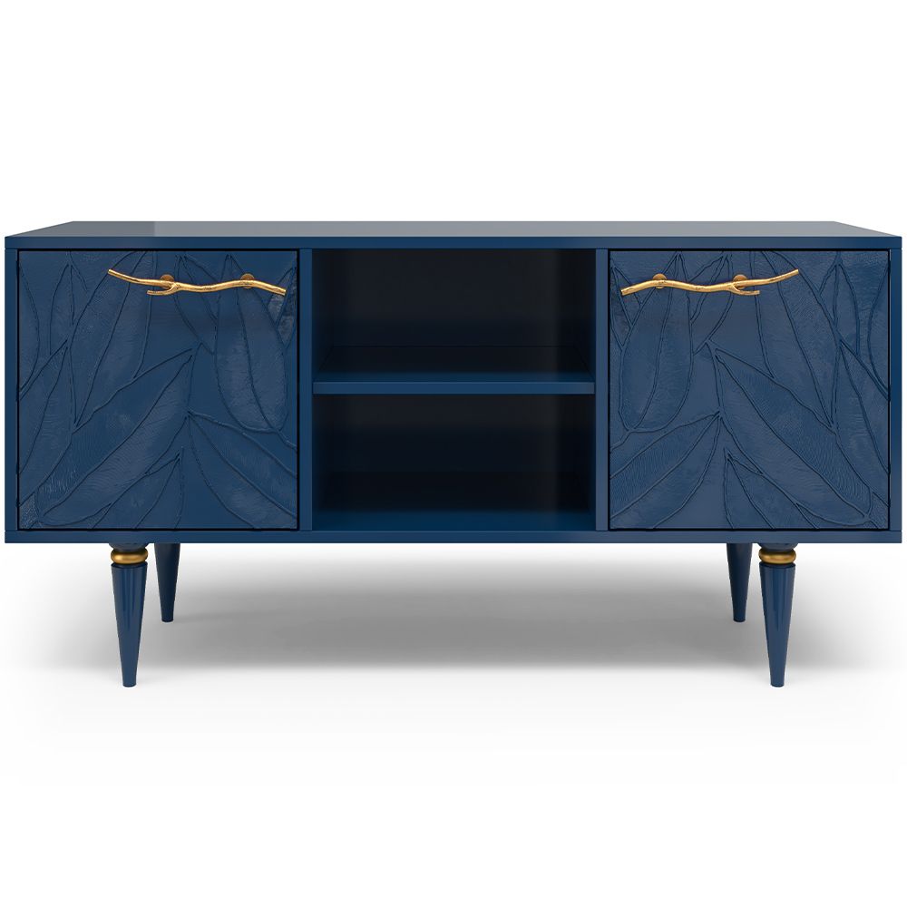 Тумба под ТВ Арт Колор leaves 117см Классик Голд Королевский синий