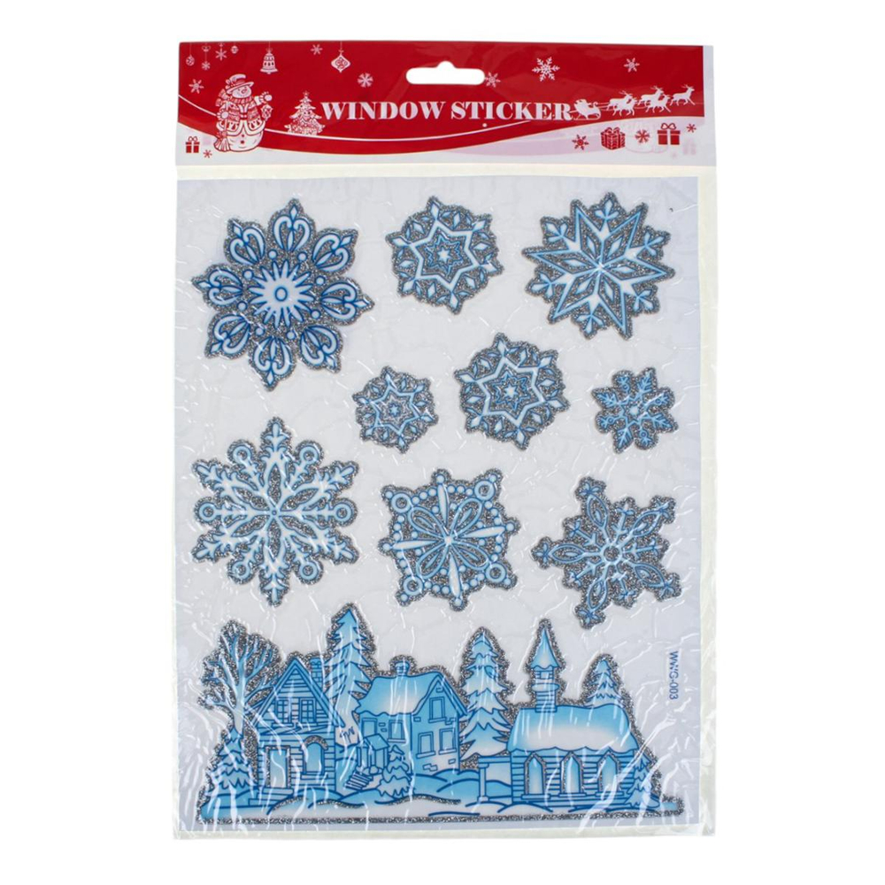 Наклейка новогодняя 20*30 см, микс , пакет