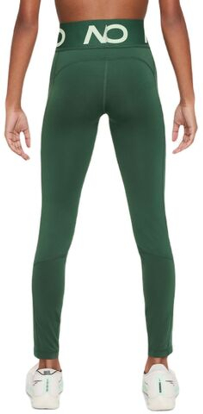 Штаны для девочки теннисные Nike Girls Dri-Fit Pro Leggings - fir/barely volt