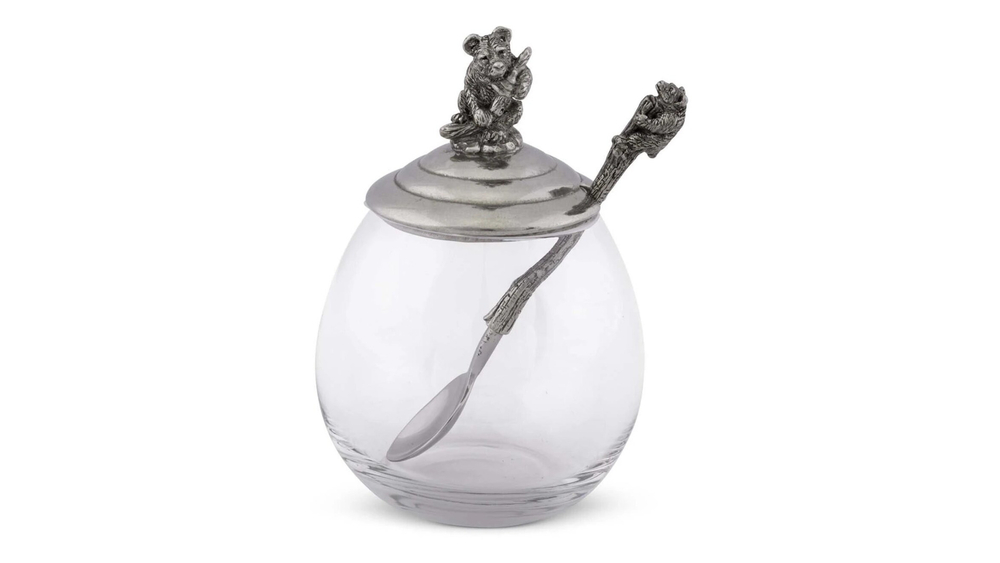 Банка для меда и джема с ложкой 360мл Vagabond House Лесные истории Медведь