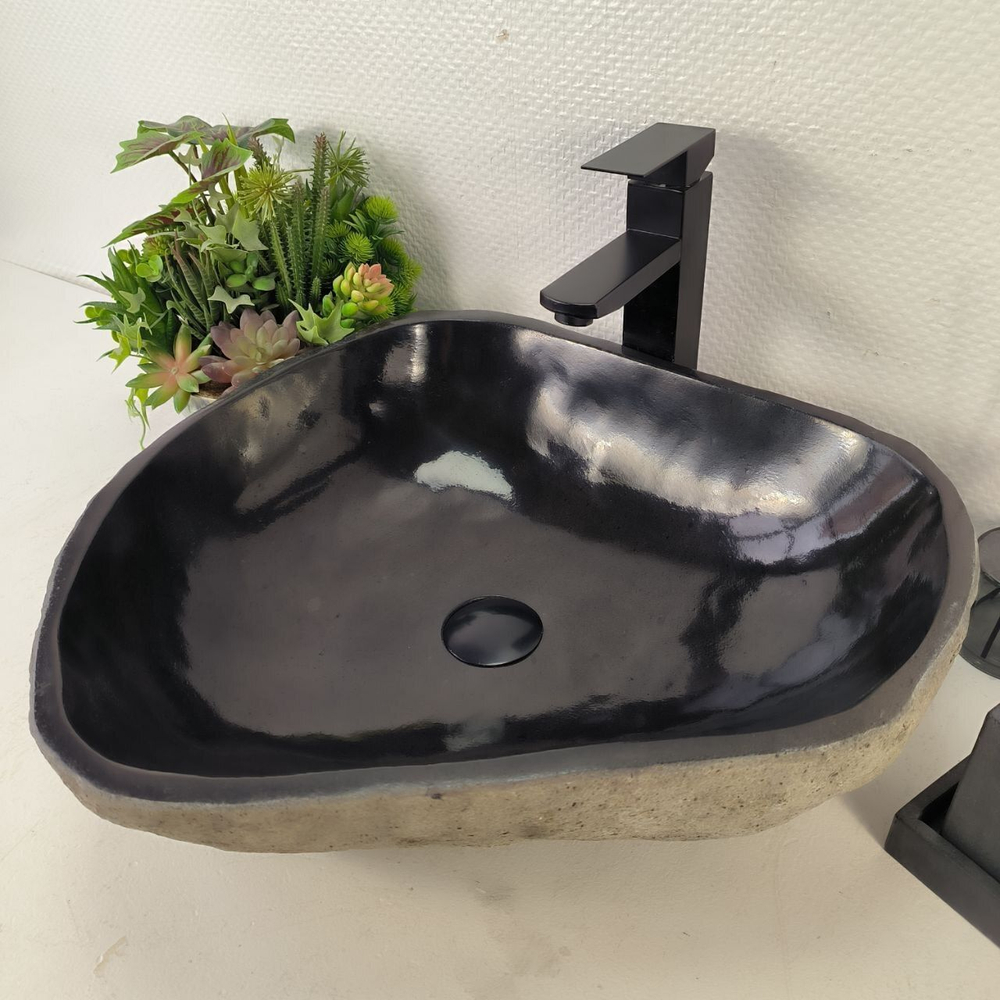 Каменная раковина из речного камня RS-05061 (48*47*15) 0857 из натурального камня