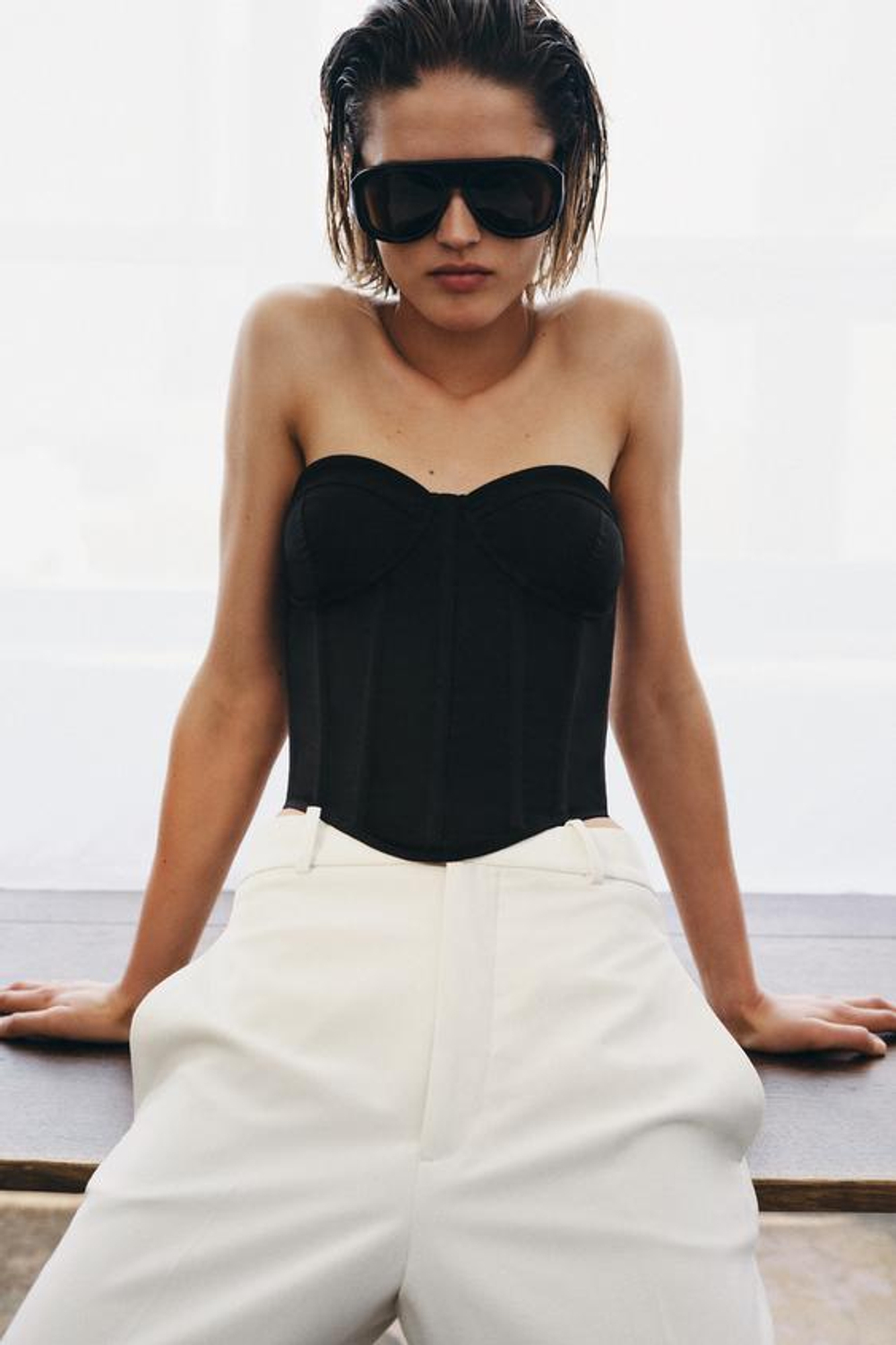 ZARA ТОП-КОРСЕТ — ZW COLLECTION, ЧЕРНЫЙ