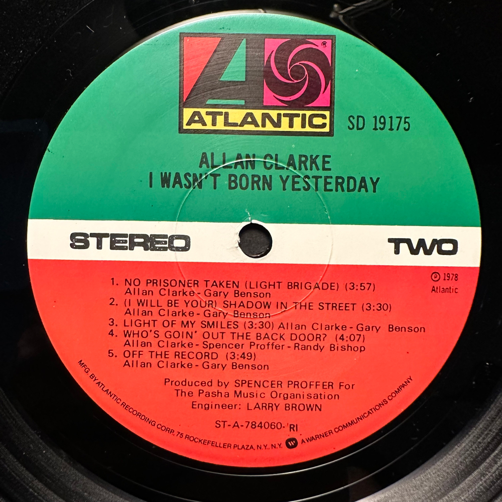 Allan Clarke - I Wasn't Born Yesterday (США 1978г.)