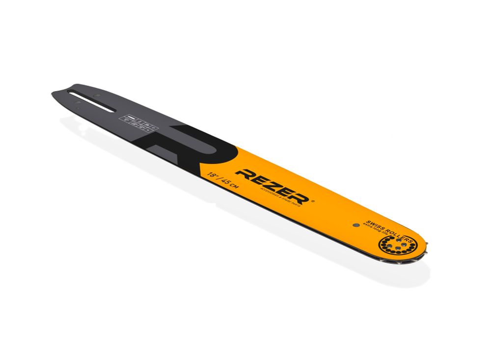 Длина шины, см: 45 (18”) Ширина паза, мм: 1,5 (0,058”) Шаг цепи, мм: 9,3 (3/8”)