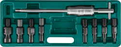AE310082 Съемник подшипников с цанговыми захватами за внутреннюю обойму и обратным молотком в наборе, диапазон захватов 8-30 мм
