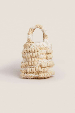 ZARA HOME СУМКА ИЗ ХЛОПЧАТОБУМАЖНОЙ ТКАНИ, БЕЖЕВЫЙ