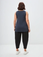 Майка базовая под пиджак удлиненная оверсайз графит