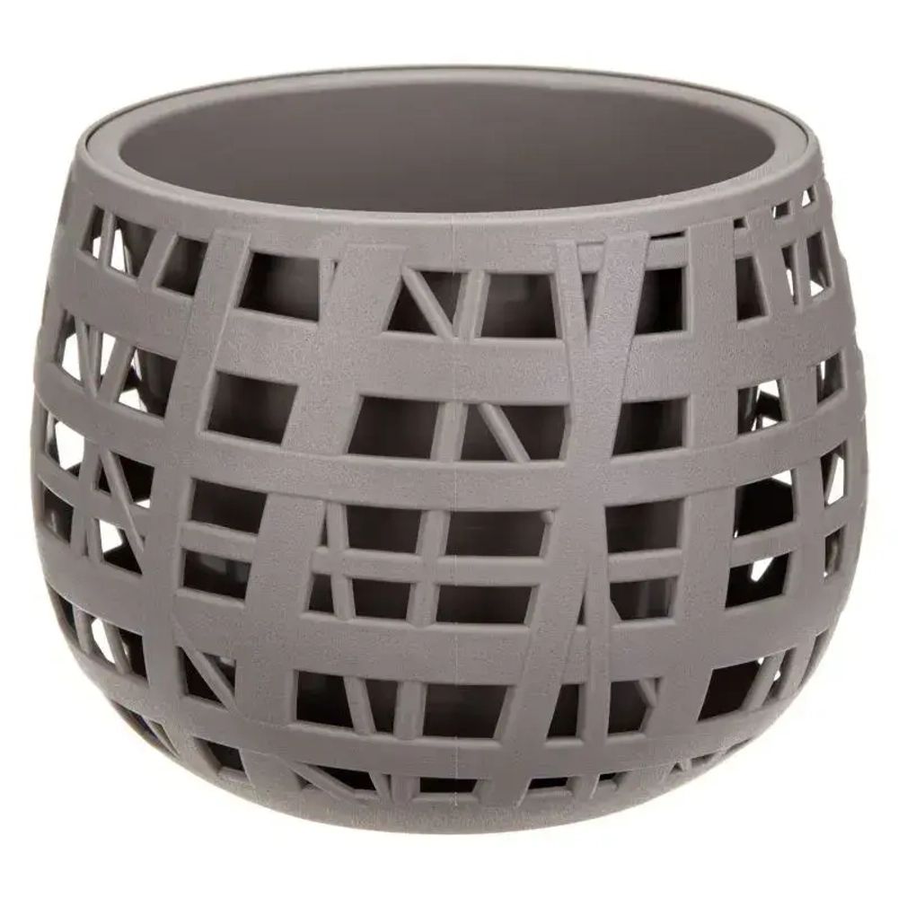 Кашпо ХАОС D175мм 1,5л с вставкой французcкий серый (комплект 5 шт)