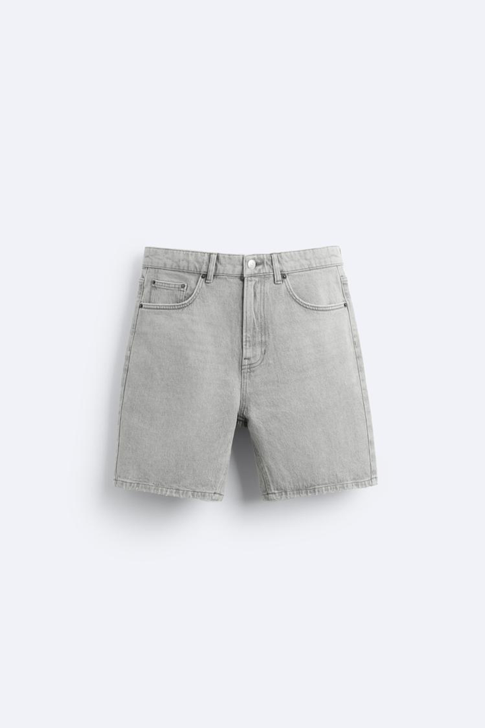 ZARA БАЗОВЫЕ ДЖИНСОВЫЕ ШОРТЫ, СЕРЫЙ