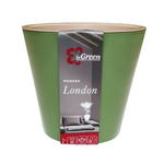 Горшок для цветов London D125 мм, 1л с дренажной вставкой, оливковый