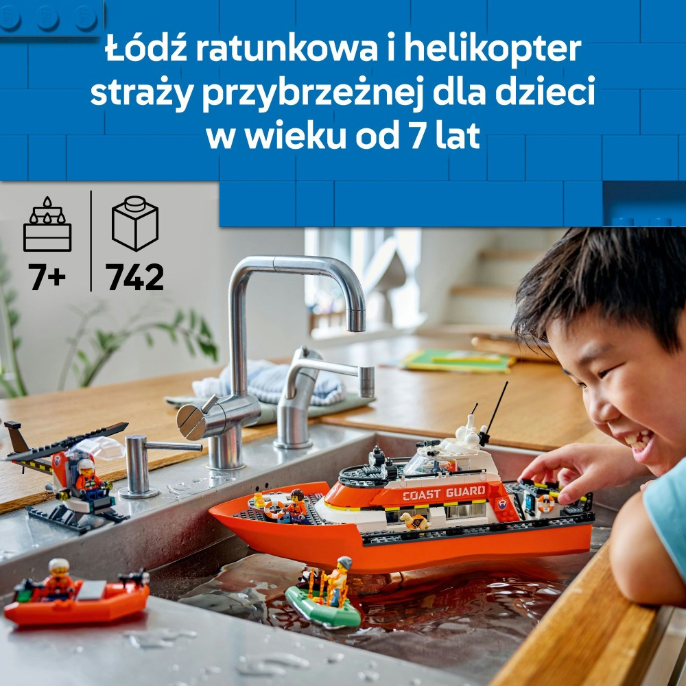 LEGO City - Спасательная лодка и вертолет береговой охраны 60504