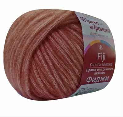 Пряжа "Фиджи", 20% мериносовая шерсть, 60% хлопок, 20% акрил, 50 г - 95 м, св. терракот