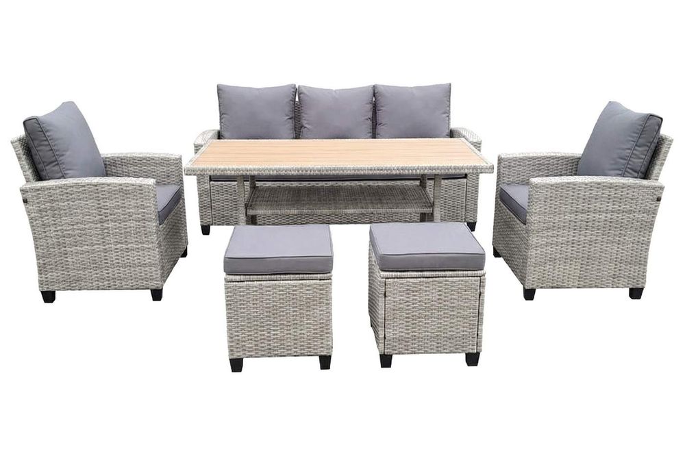 "Мэдисон" обеденная группа из искусственного ротанга, цвет серый