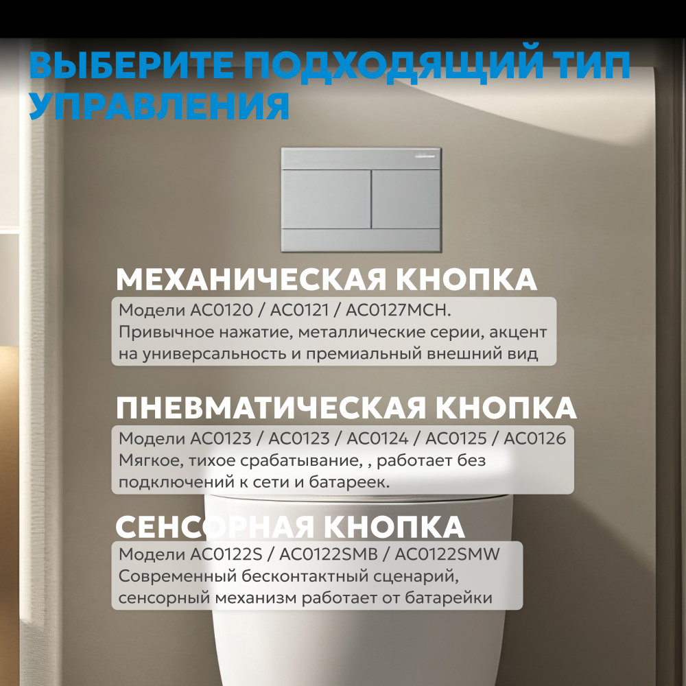 Кнопка смыва ABBER AC0127MCH матовый хром