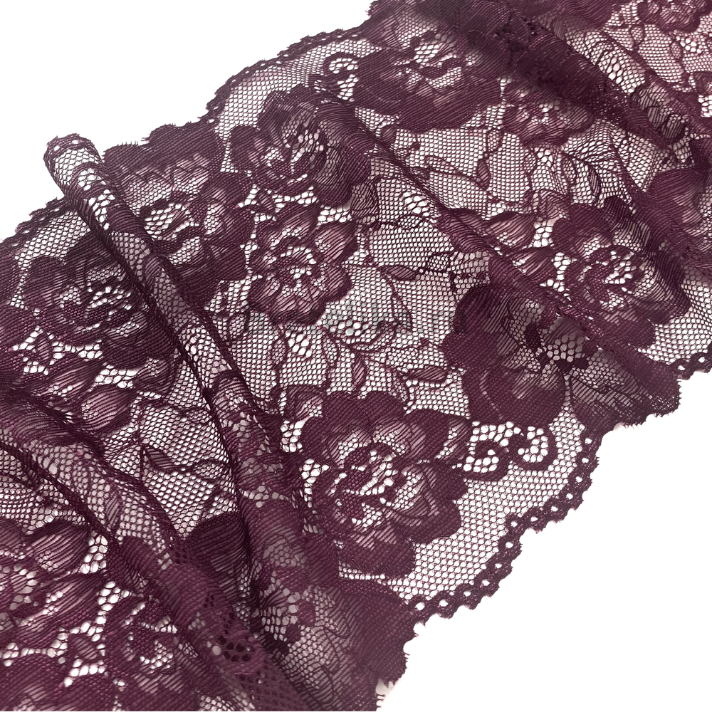 Кружево эластичное бургунди 18 см