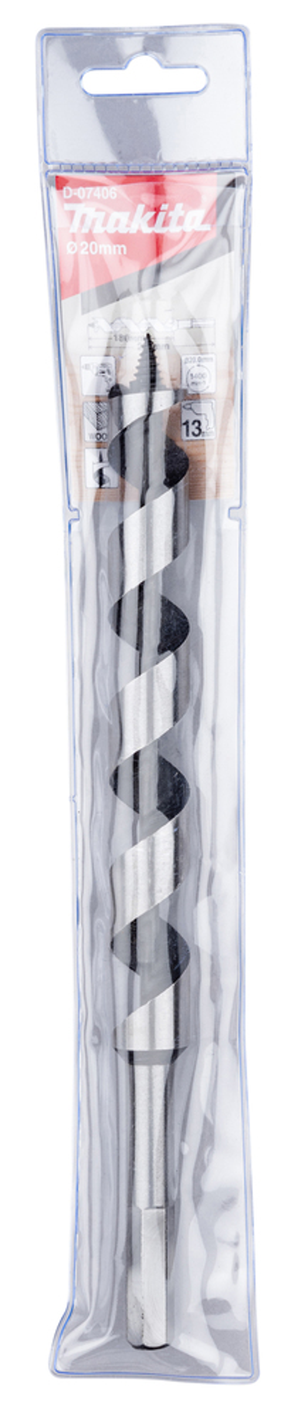 Спиральное сверло по дереву 20х250 мм Makita D-07406