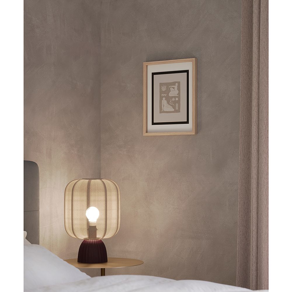 Лампа настольная Texture Rib, 27х39 см, вишневая/бежевая