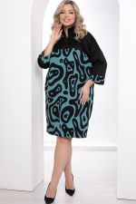 Платье "Эксклюзив" (бирюза/черное) П8328 LT Collection
