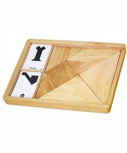 Пазл для малышей Viga - Деревянная логическая игра-головоломка - Танграм - Вига 56301