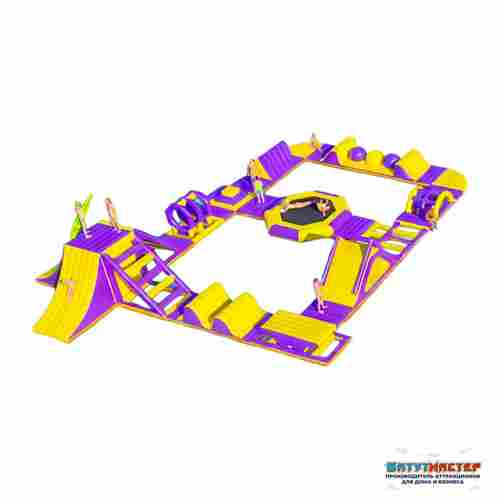 Коммерческий надувной аквапарк на воде «Фиолетовое лето» 25×15×5 м