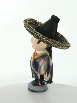 Кукла потешка Мексиканец. Игрушка фарфоровая ручной работы