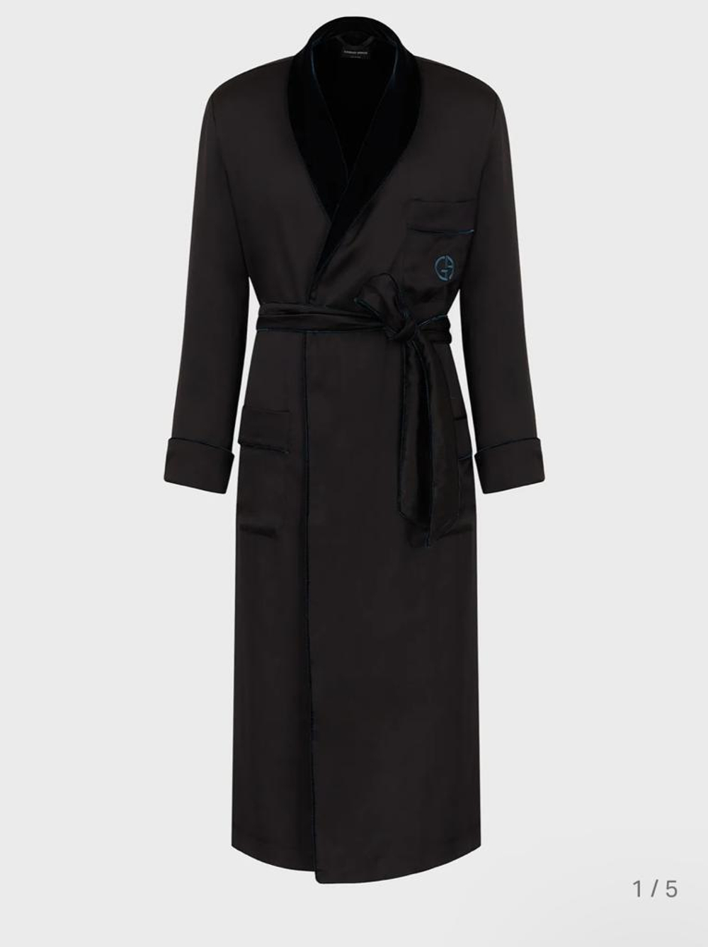 Халат шелковый Giorgio Armani черный 100032/CC820