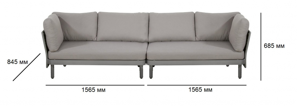 Диван плетеный модульный Tagliamento Leon