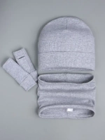 Шапка детская со снудом и митенками