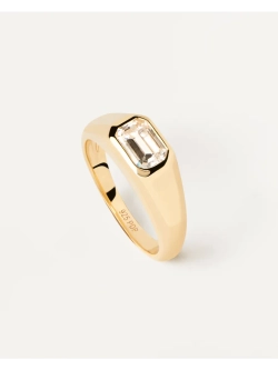 Кольцо Octagon Shimmer серебро 925 пробы покрытое золотом