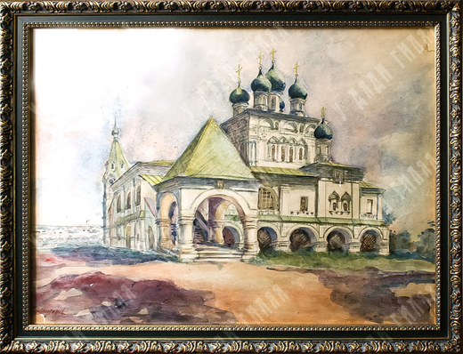 Шпитонов И. В. Никольская церковь в Коломенском. Акварель. 1960-е гг.