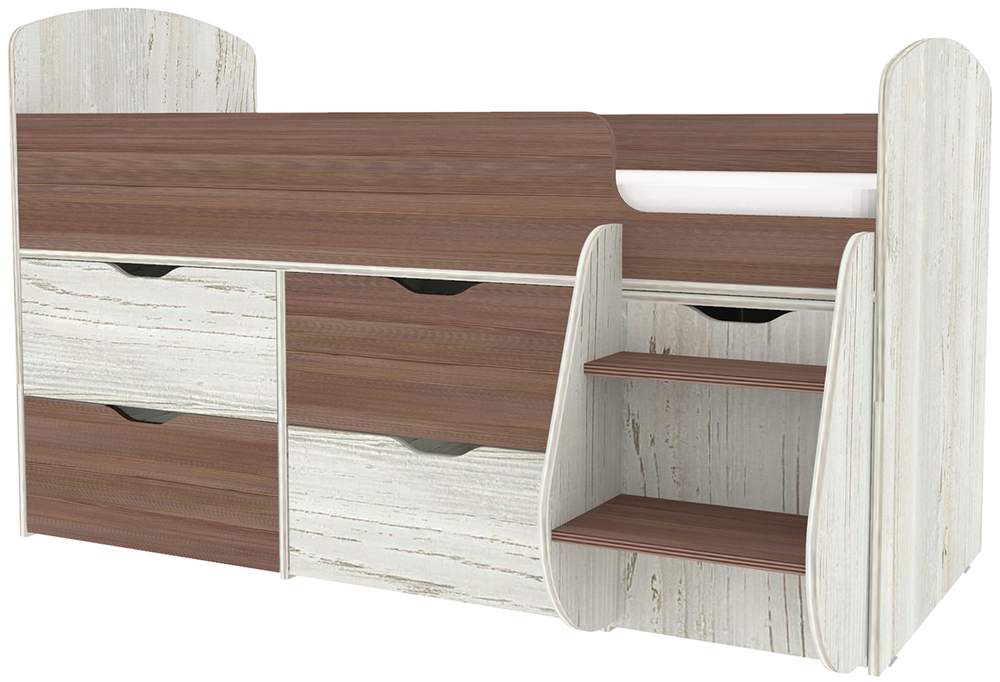 Кровать-чердак КарИВи Малыш 7 Винтерберг Бодего Темный