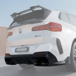 Карбоновый диффузор заднего бампера Sooqoo для BMW X3 G45 2025 БМВ аэродинамический тюнинг