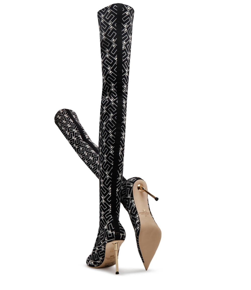 Сапоги казаки на шпильке Elisabetta Franchi - черный(SA33L36E2)