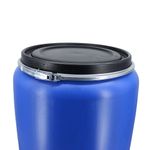 Бочка 227 л пластиковая (евробарабан) с крышкой и хомутом синяя г. Москва
