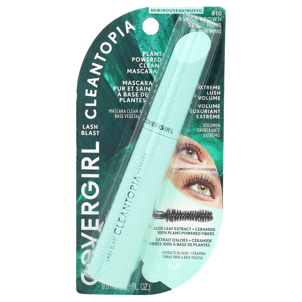 Covergirl, Lash Blast, тушь для ресниц Cleantopia, оттенок 810 черно-коричневый, 9,5 мл (0,32 жидк. унции)