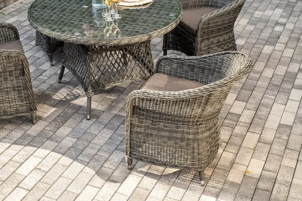 "Равенна" обеденная группа плетеная, цвет графит