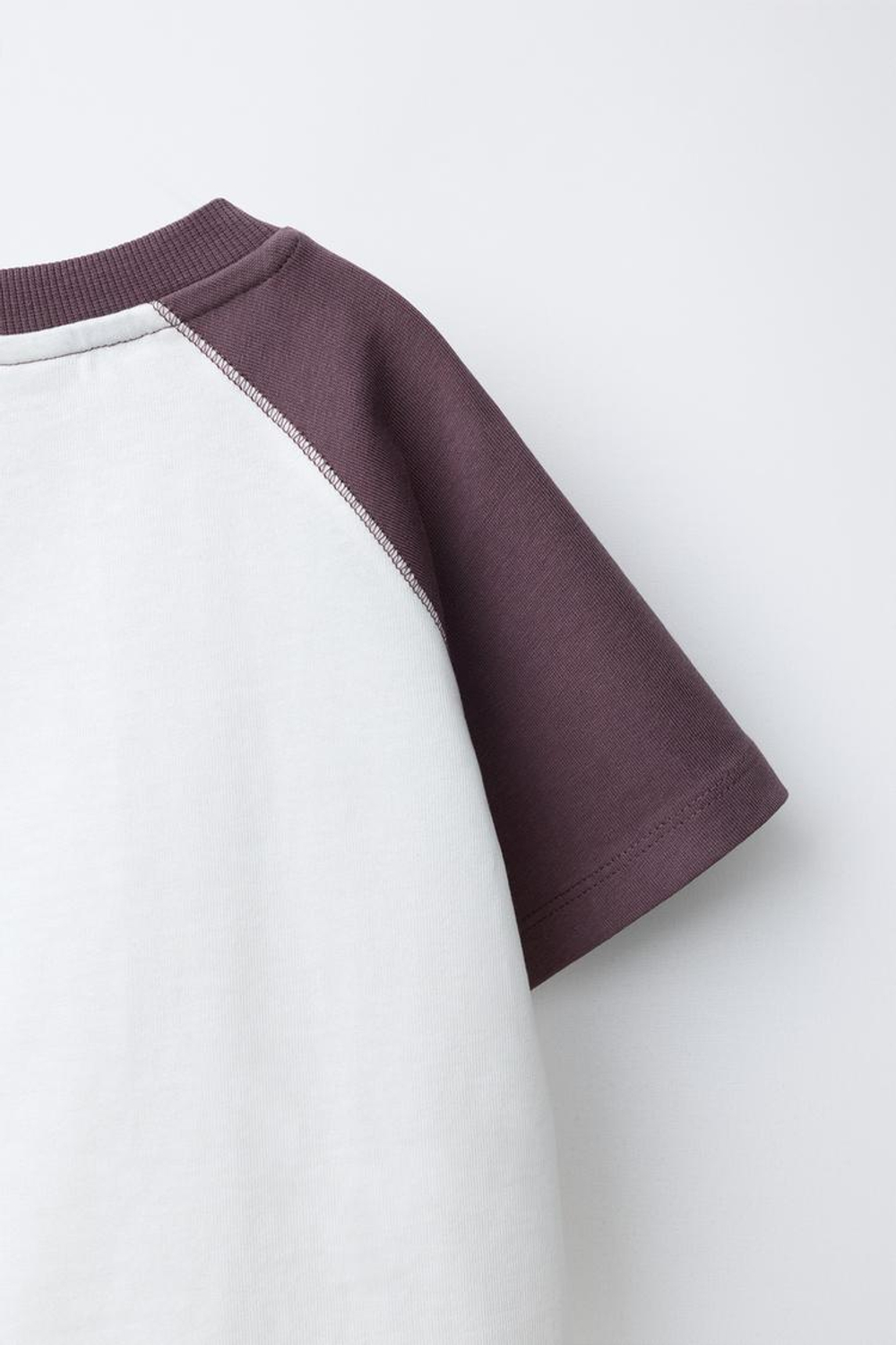 ZARA ФУТБОЛКА С РУКАВАМИ РЕГЛАН, КОРИЧНЕВЫЙ